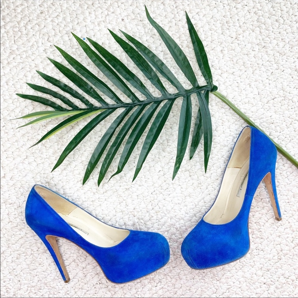 BRIAN ATWOOD cobalt blue suede heels